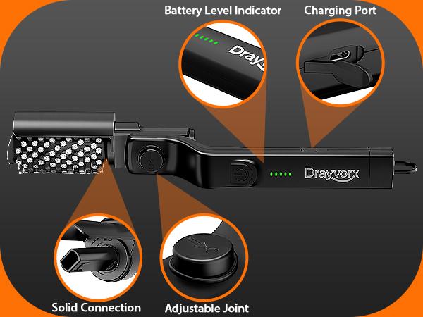 Drayvorx Electric BBQ Grill Brush Cordless and Rechargeable,Two Replacement Cleaning Brushes,Adjustable Angle, Barbecue Accessories,Barbecue Utensils,Wire Brushes for Cleaning Rust, Grill, Dirt, Paint Removal, Welding Drayvorx Electric BBQ Grill Brush Cordless and Rechargeable,Two Replacement Cleaning Brushes,Adjustable Angle, Barbecue Accessories,Barbecue Utensils,Wire Brushes for Cleaning Rust, Grill, Dirt, Paint Removal, Welding