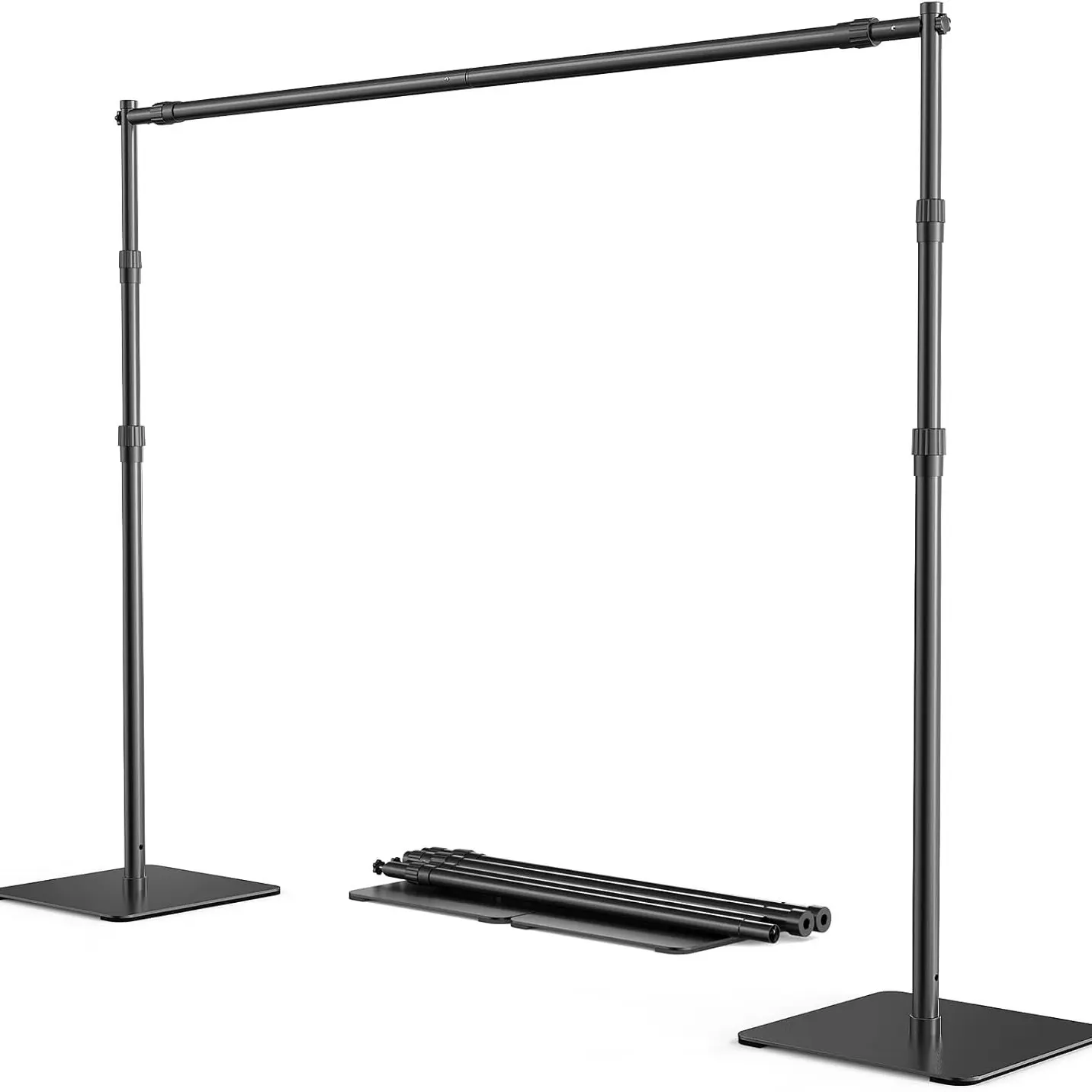 Soporte para Fondos Fotográficos, Kit Ajustable 8x10 ft, Soporte Resistente con Base de Acero para Fotografía, Estudio de Foto y Video, Cumpleaños, Bodas