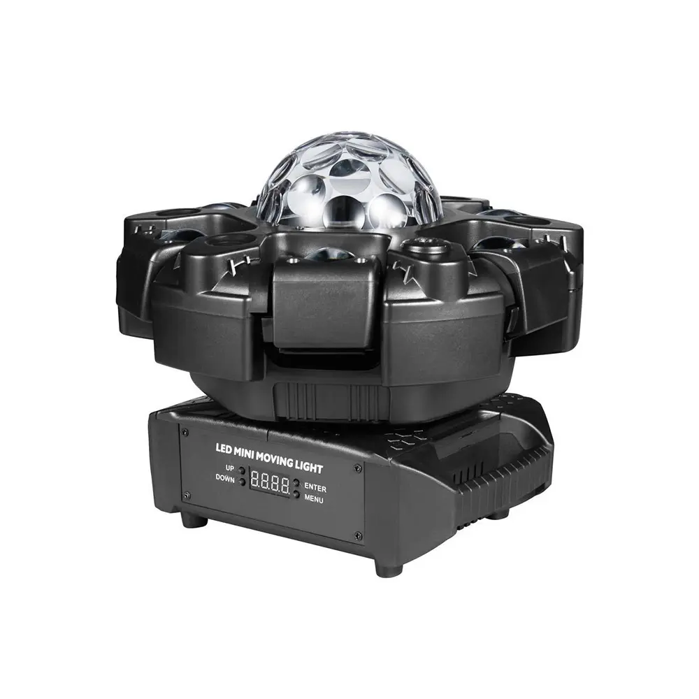 Luces DJ Móviles para Fiestas – Luz de Escenario 6 en 1 LED RGBW con 6 Brazos, Compatible con DMX-512 y Activación por Sonido, Ideal para Fiestas y Eventos