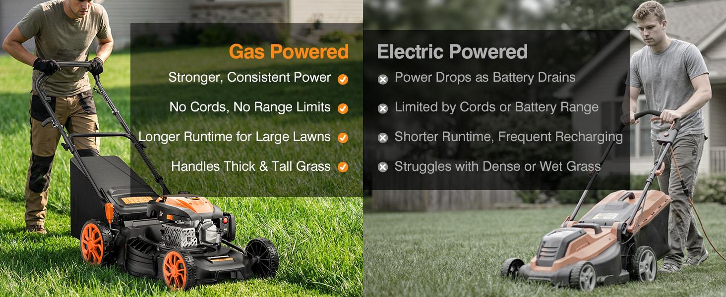 【Deals For You】Efurden 21&rdquo; Self-Propelled Gas Lawn Mover, 170CC 4-in-1 Mulch/Rear Bag/Side Discharge/Rear Discharge, Walk-Behind Lawnmower with 7-Position Cutting Height, Foldable Gas Lawn Mowers for Yard Garden