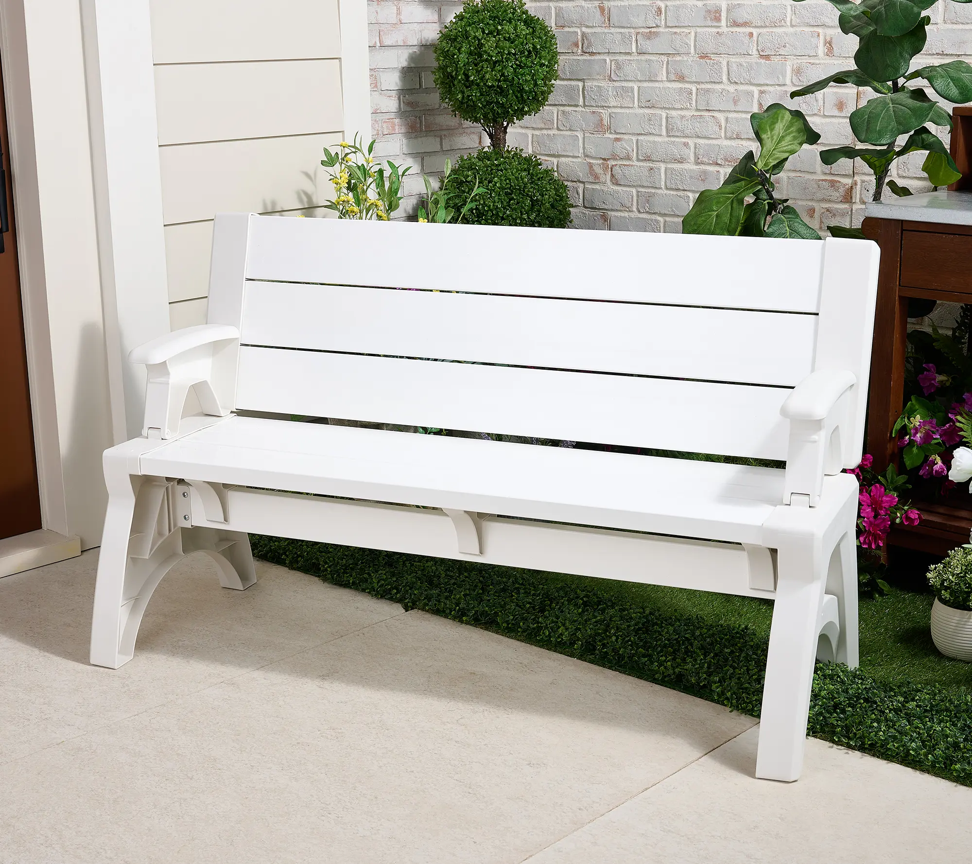 Banco Convertible Gen II XL – Serie Diseñador, de Banco a Mesa, Muebles Modernos para Patio y Exterior