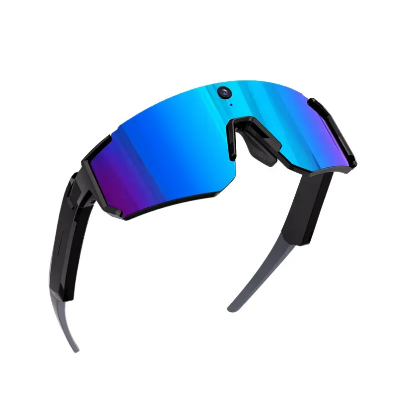 Gafas deportivas inteligentes con cámara 8MP, grabación 2K/1200P, audio Bluetooth, impermeables IP54, protección UV y asistente de voz AI