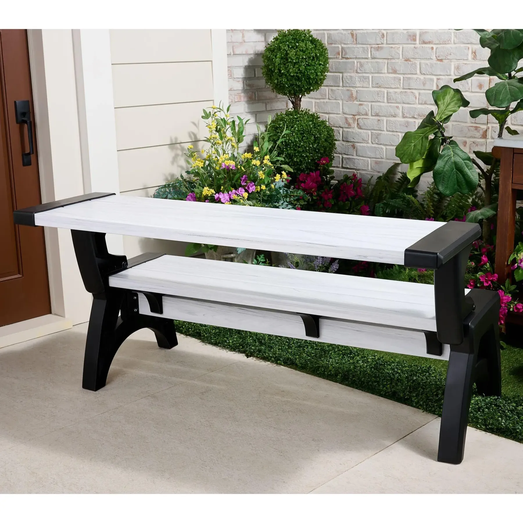Banco Convertible Gen II XL – Serie Diseñador, de Banco a Mesa, Muebles Modernos para Patio y Exterior