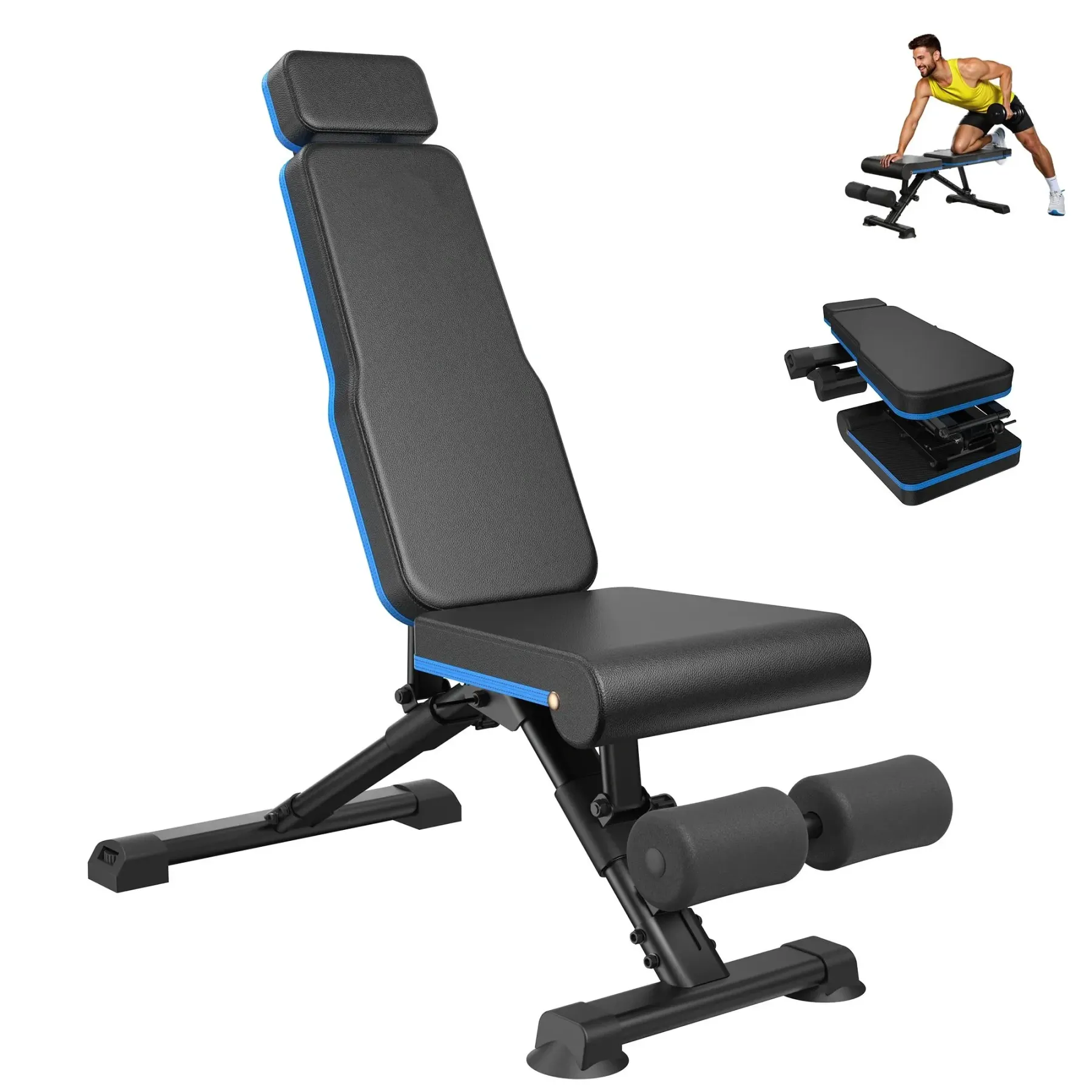 Banco de Pesas Ajustable para Entrenamiento Completo – Banco de Press para Gimnasio en Casa, Máquina de Ejercicio para Abdomen, Brazos y Piernas