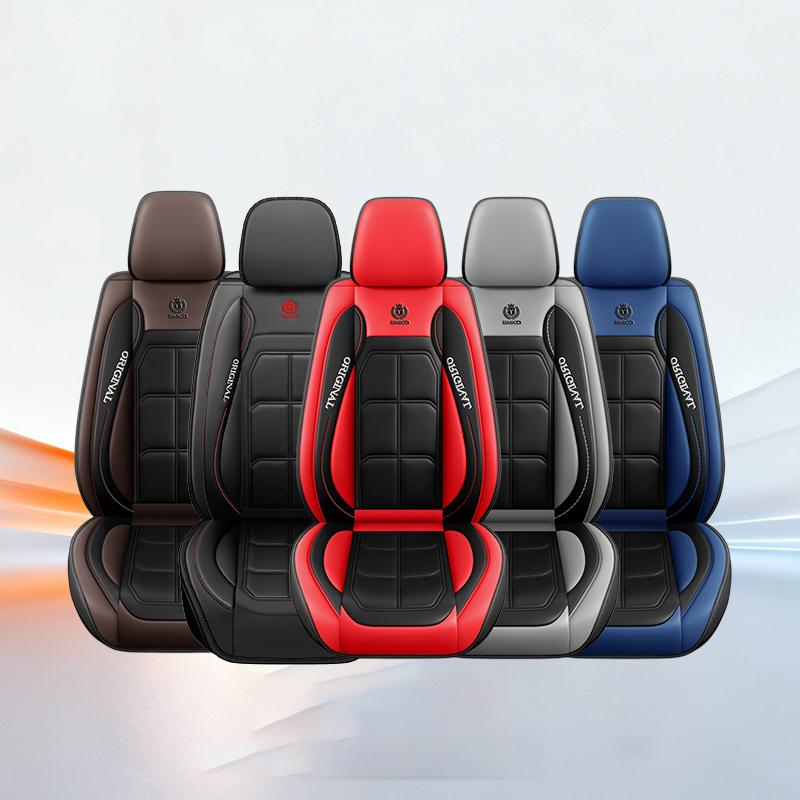 Auto Seat Cover Car Seat Covers Made of High-Quality PU Leather for All Five Seats Waterproof Stain-Resistant Easy to Clean Full Coverage for Front and Rear Seats Universal Fit