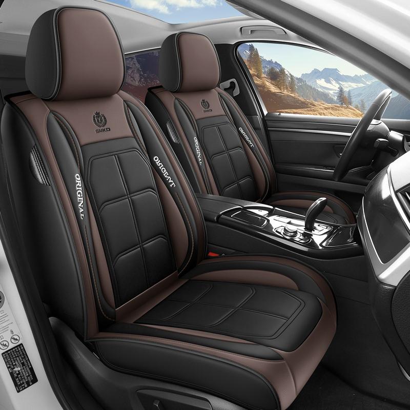 Auto Seat Cover Car Seat Covers Made of High-Quality PU Leather for All Five Seats Waterproof Stain-Resistant Easy to Clean Full Coverage for Front and Rear Seats Universal Fit