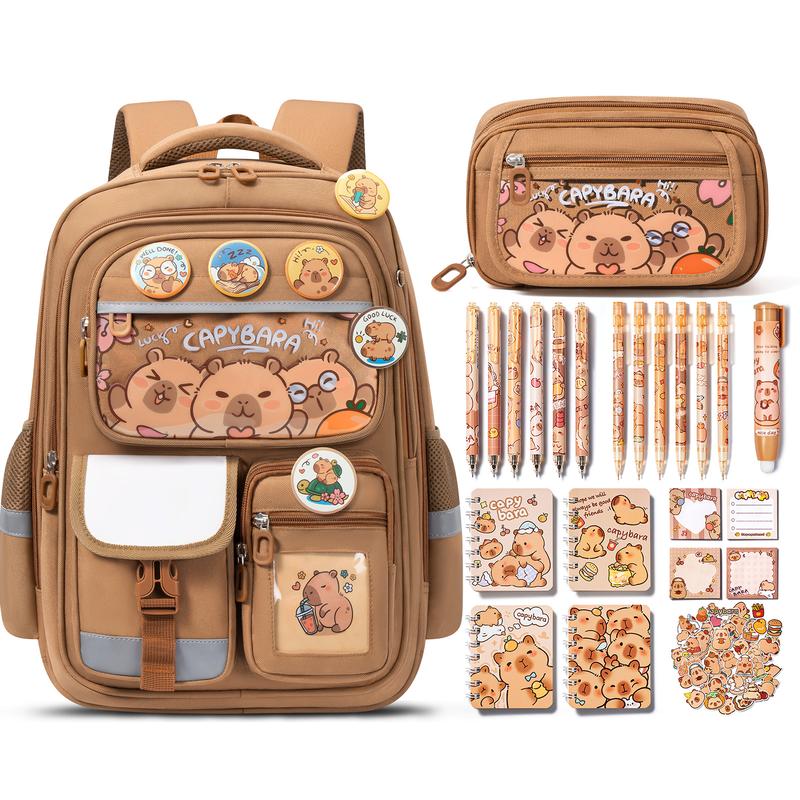 Mochila Escolar Impermeable con Estuche para Lápices - Mochila Ligera para la Escuela, Viajes y Uso Diario
