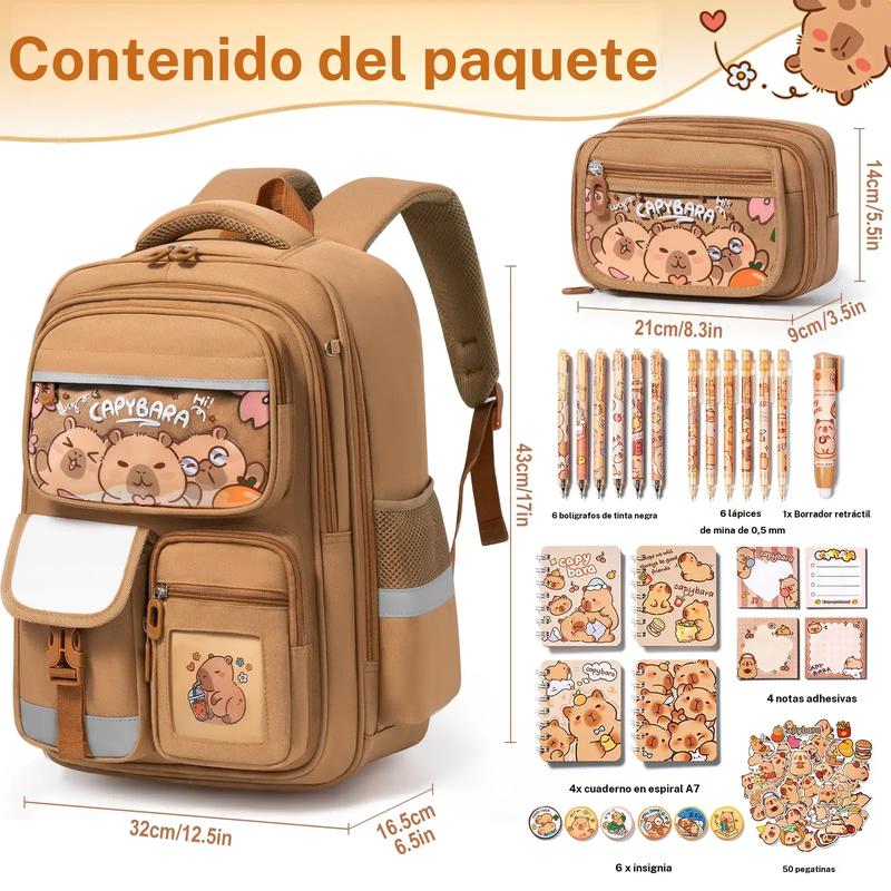 Mochila Escolar Impermeable con Estuche para Lápices - Mochila Ligera para la Escuela, Viajes y Uso Diario