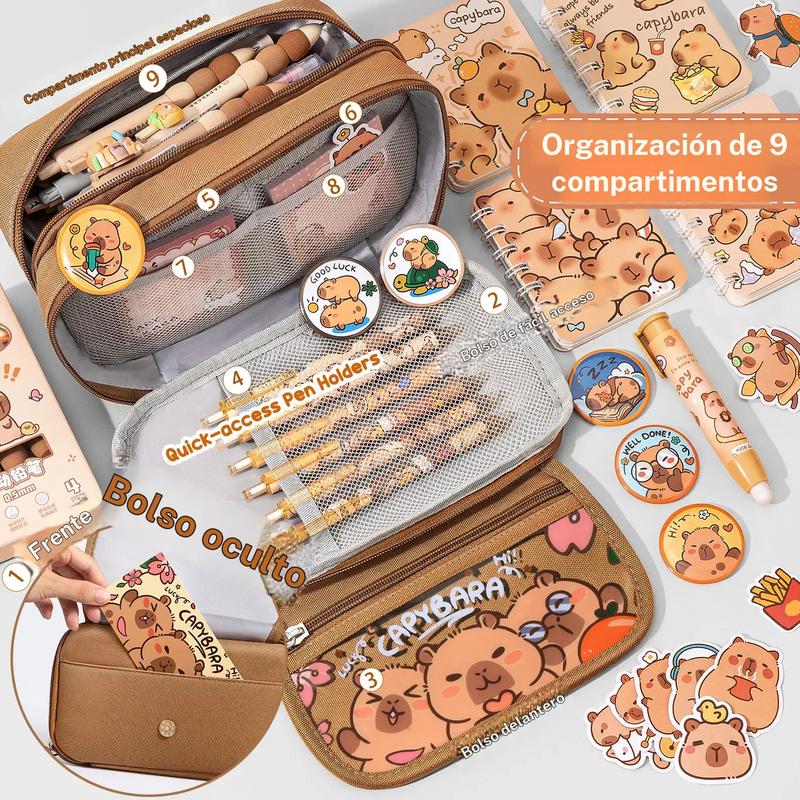 Mochila Escolar Impermeable con Estuche para Lápices - Mochila Ligera para la Escuela, Viajes y Uso Diario