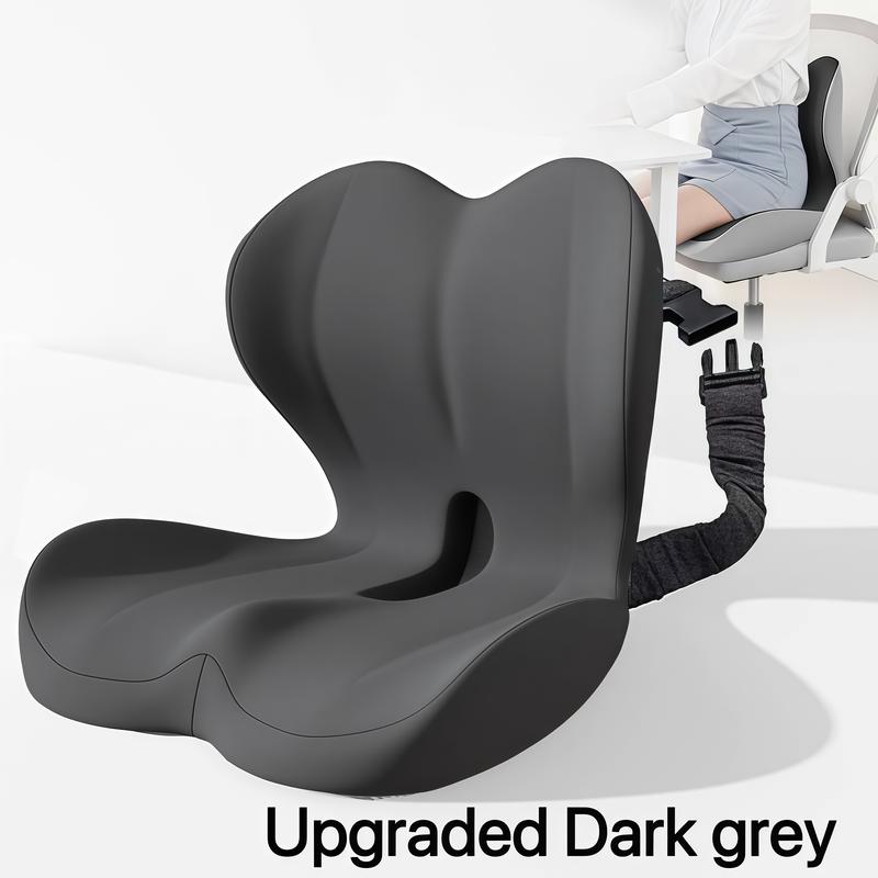 Cojín de asiento de espuma viscoelástica antideslizante, con funda suave al tacto, cremallera para retirar y lavar fácilmente, soporte lumbar para hogar, oficina, automóvil y exteriores. Ideal para aliviar molestias al conducir largas distancias.