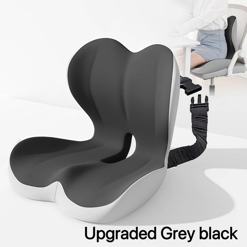 Cojín de asiento de espuma viscoelástica antideslizante, con funda suave al tacto, cremallera para retirar y lavar fácilmente, soporte lumbar para hogar, oficina, automóvil y exteriores. Ideal para aliviar molestias al conducir largas distancias.