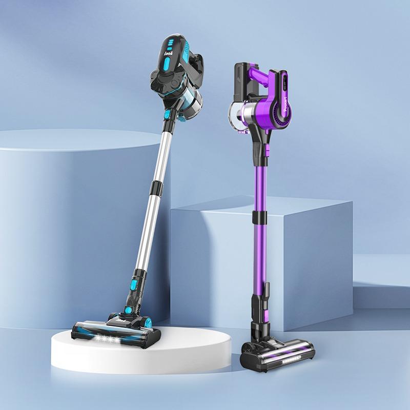 Aspiradora vertical con cable de 600W, succión de 15 kPa, diseño ultraligero y sin bolsa, se convierte en aspiradora de mano, ideal para pisos duros, pelo de mascotas, automóvil y limpieza del hogar.