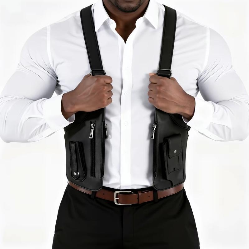Bolso bandolera de cuero premium para hombre y mujer, con diseño antirrobo, compartimento para celular y artículos esenciales, ideal para ciclismo, senderismo, viajes y uso diario al aire libre.