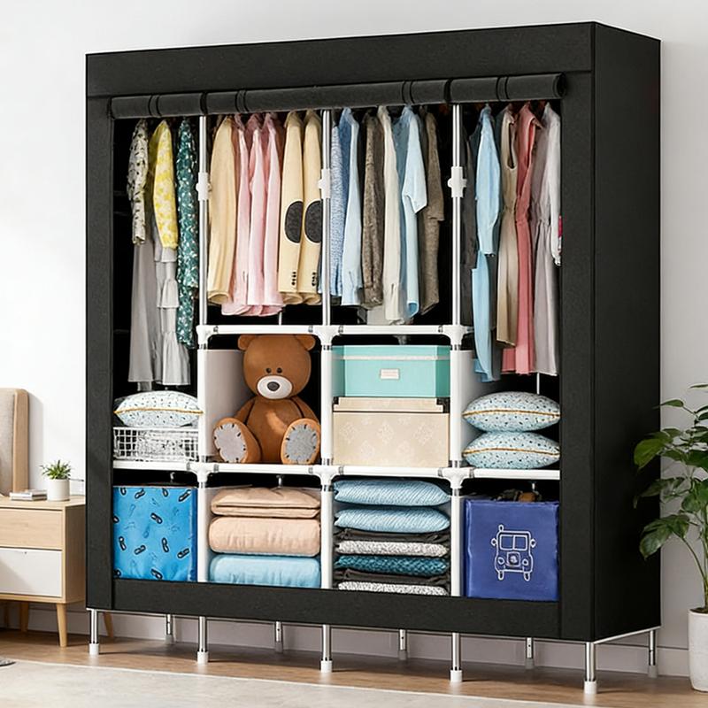 Closet Armable Ropero Rack Guardaropa Recamara Organización, Bonito, Práctico Y Resistente. Armario Plegable Organizador de Ropa,navidadRebajas de fin de año,Dazy ,Sheglam