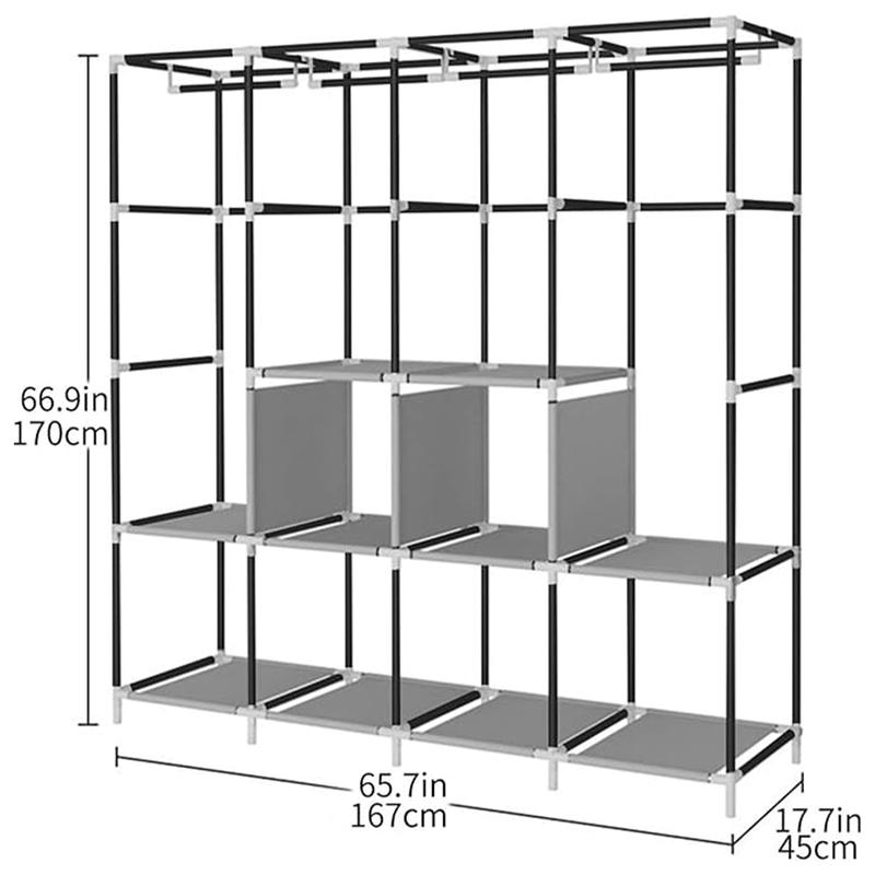 Closet Armable Ropero Rack Guardaropa Recamara Organización, Bonito, Práctico Y Resistente. Armario Plegable Organizador de Ropa,navidadRebajas de fin de año,Dazy ,Sheglam