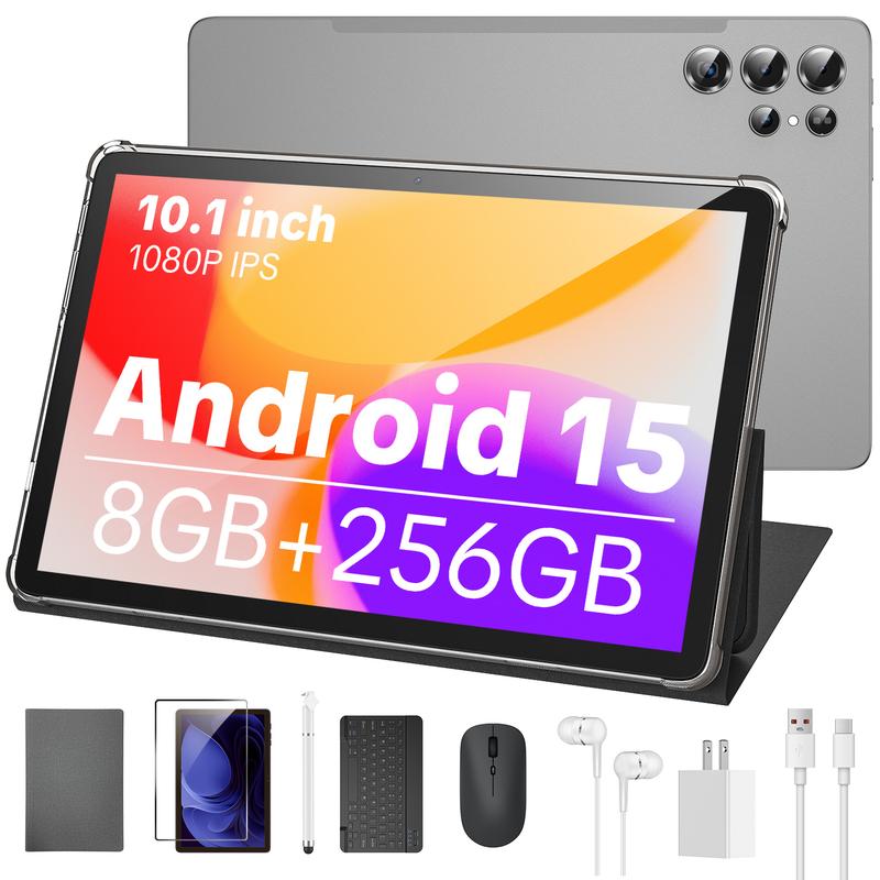 10.1 Inch Tablet | 8 Core Android 15.0 | 8GB RAM 256GB Storage | Dual Cameras | Bluetooth-compatible  | Batería 10000mAh | WiFi 5G |