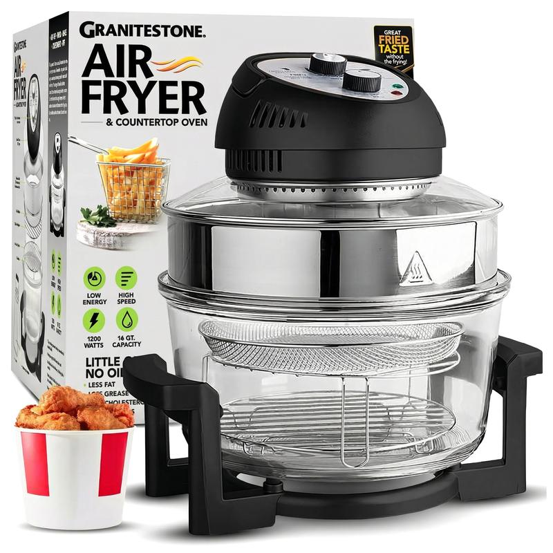 Freidora de aire extragrande de 16 cuartos, cocina crujiente sin aceite para preparar comidas más saludables.