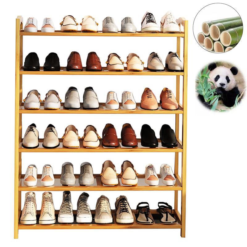 Zapatero Organizador Zapatos Bamboo 6 Niveles Almacenamiento 82x68x20cm