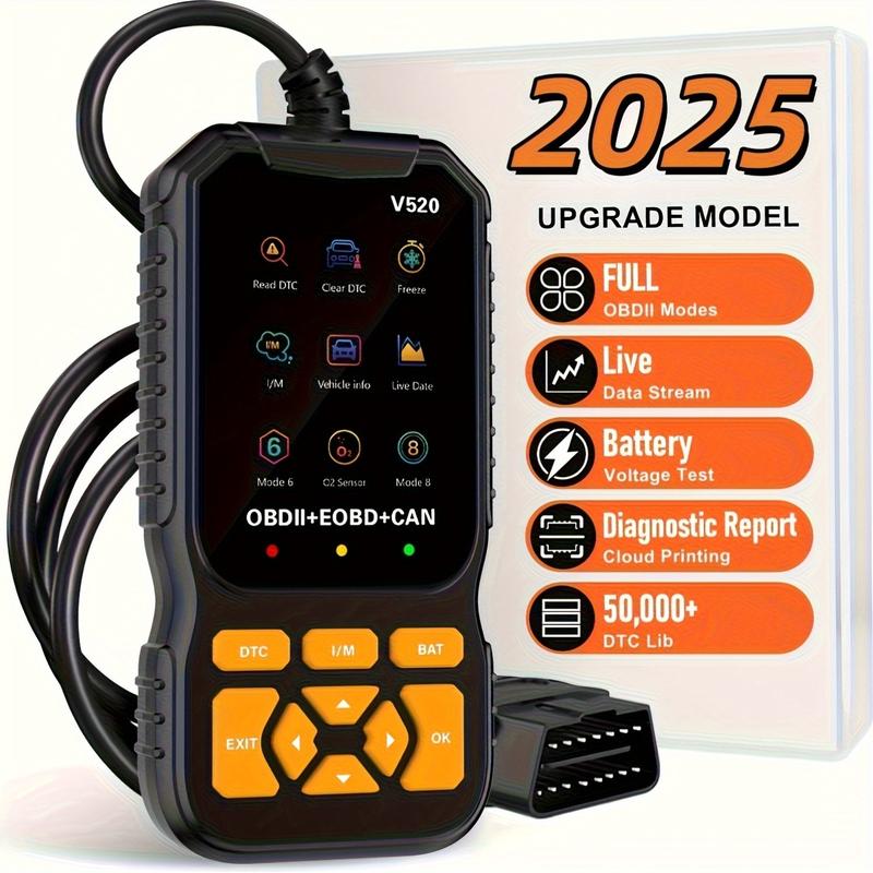 Escáner OBD2 profesional con datos en tiempo real, lector de códigos OBDII para diagnóstico del motor, revisión de luz Check Engine, impresión en la nube y modo de interfaz dual.