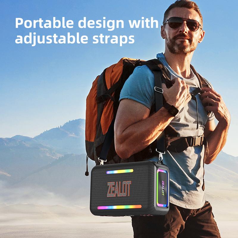 Altavoz portátil inalámbrico de 120 W con Bluetooth, sonido de alta fidelidad, luces RGB, resistencia al agua IPX6, batería de 24000 mAh, compatible con TWS, USB, TF, AUX y teléfonos inteligentes por Bluetooth. Ideal para fiestas, camping, automóvil, hoga