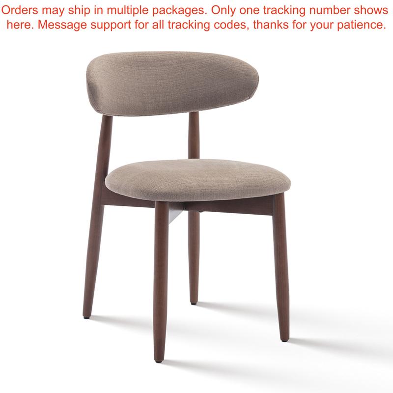 Silla de comedor moderna tapizada de madera, con tela de alta calidad, estructura de madera natural y respaldo ergonómico, ideal para interiores.