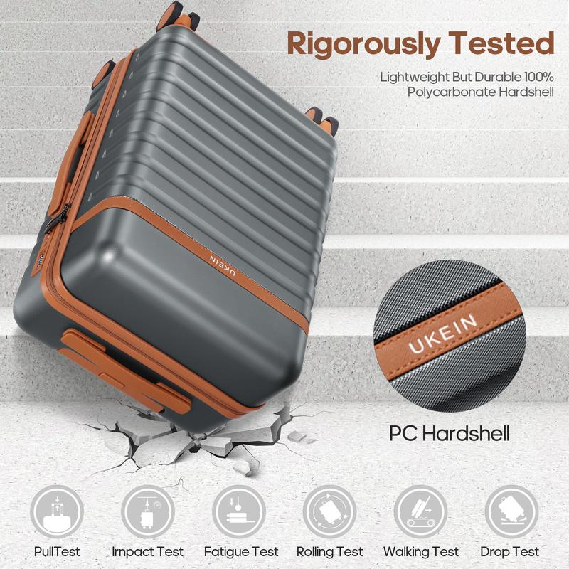 Juego de maletas de 3 piezas con maleta de cabina de 20", ruedas giratorias, carcasa rígida de policarbonato, cerradura TSA y mochila de viaje, resistente e ideal para hombre.