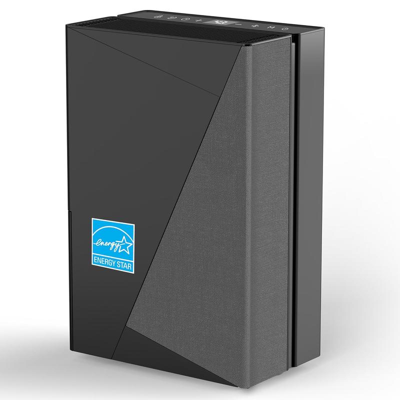 Deshumidificador para hogar y sótano de 150 Pint (máx.) / 50 Pint DOE, ideal para espacios de hasta 6500 pies². Cuenta con tanque de agua de 8 L, funcionamiento silencioso de 43 dB, manguera de drenaje, control inteligente de humedad, descongelación autom