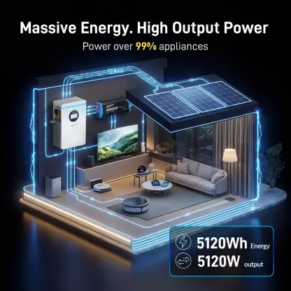 Batería LiFePO4 de 48V 100Ah 5.12kWh para respaldo de energía en el hogar, montaje en pared, con Bluetooth, ciclo profundo y compatible con sistema solar