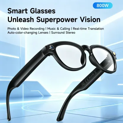 Lentes inteligentes con cámara y Bluetooth para foto, video y traducción compatibles con iPhone y Android