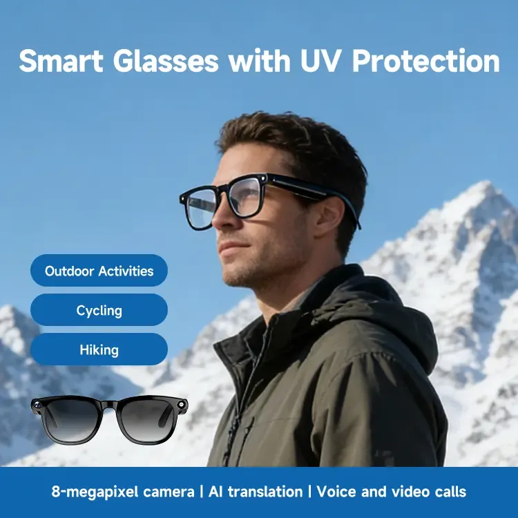 Lentes inteligentes con cámara y Bluetooth para foto, video y traducción compatibles con iPhone y Android