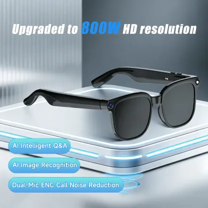 Lentes inteligentes con cámara y Bluetooth para foto, video y traducción compatibles con iPhone y Android