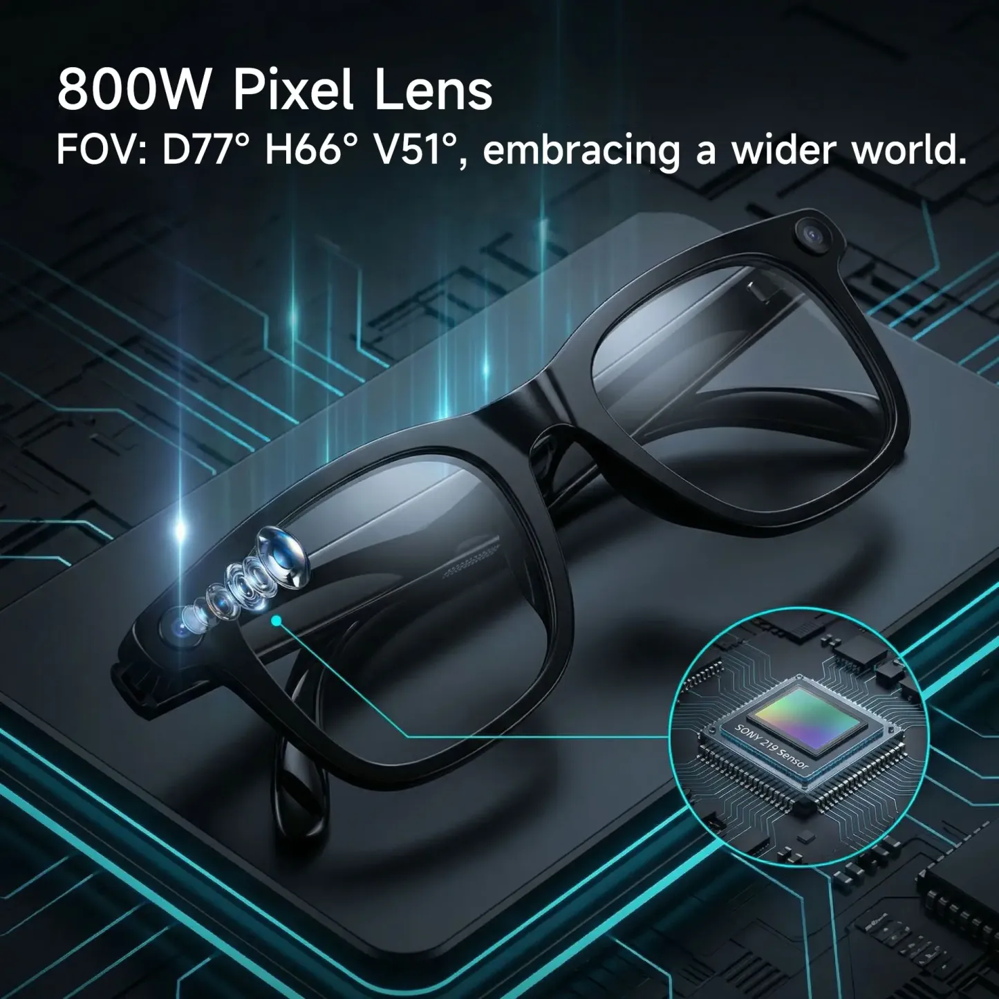 Lentes inteligentes con cámara y Bluetooth para foto, video y traducción compatibles con iPhone y Android
