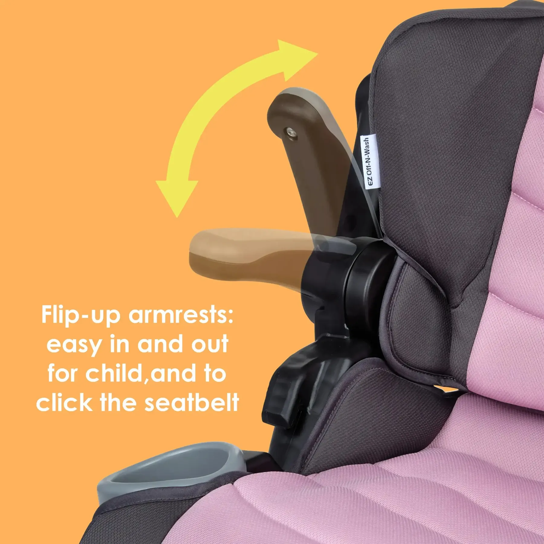 Asiento elevador para auto 2 en 1 ligero y plegable para niños con protección lateral