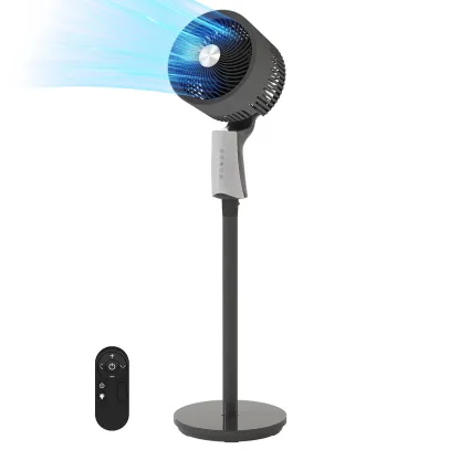 Ventilador de pedestal de alta velocidad con control remoto, 32 velocidades, 3 modos y temporizador 12H