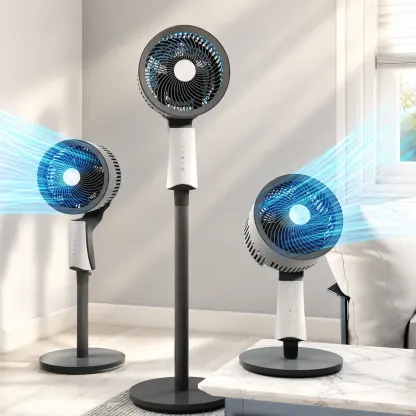 Ventilador de pedestal de alta velocidad con control remoto, 32 velocidades, 3 modos y temporizador 12H