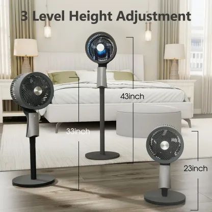 Ventilador de pedestal de alta velocidad con control remoto, 32 velocidades, 3 modos y temporizador 12H
