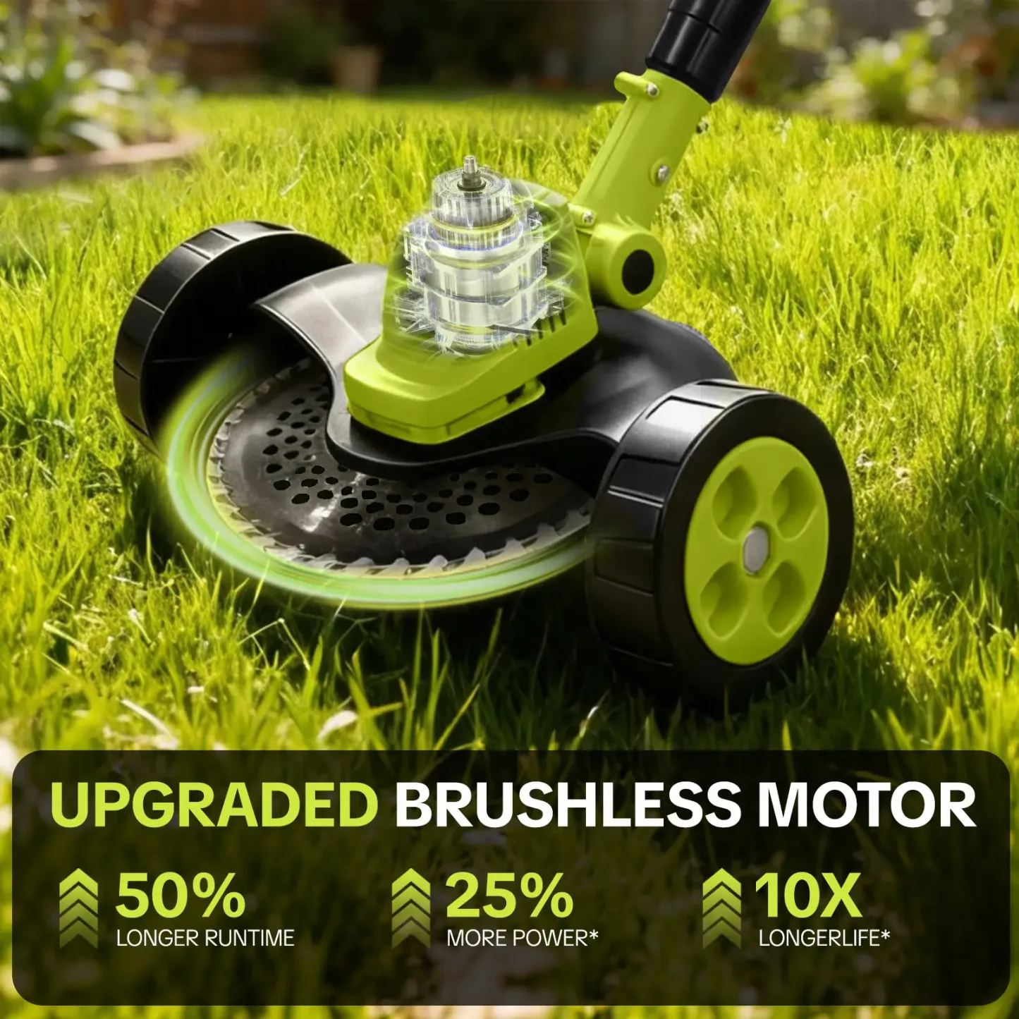 Cortacésped inalámbrico 3 en 1 para jardín (corta, recorta y perfila), con 2 baterías de 21V, ligero para patios pequeños y medianos, regalo ideal para el Día del Padre.