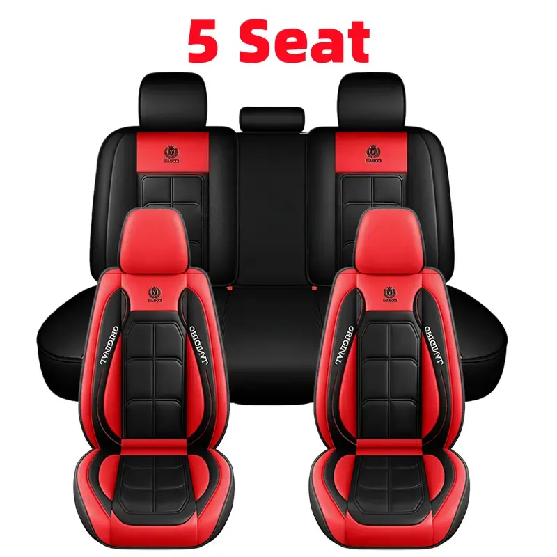 Fundas de Piel PU para Auto, Impermeables, Cobertura Completa para 5 Asientos, Ajuste Universal
