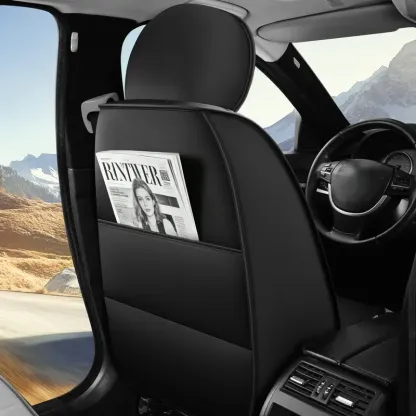 Fundas de Piel PU para Auto, Impermeables, Cobertura Completa para 5 Asientos, Ajuste Universal