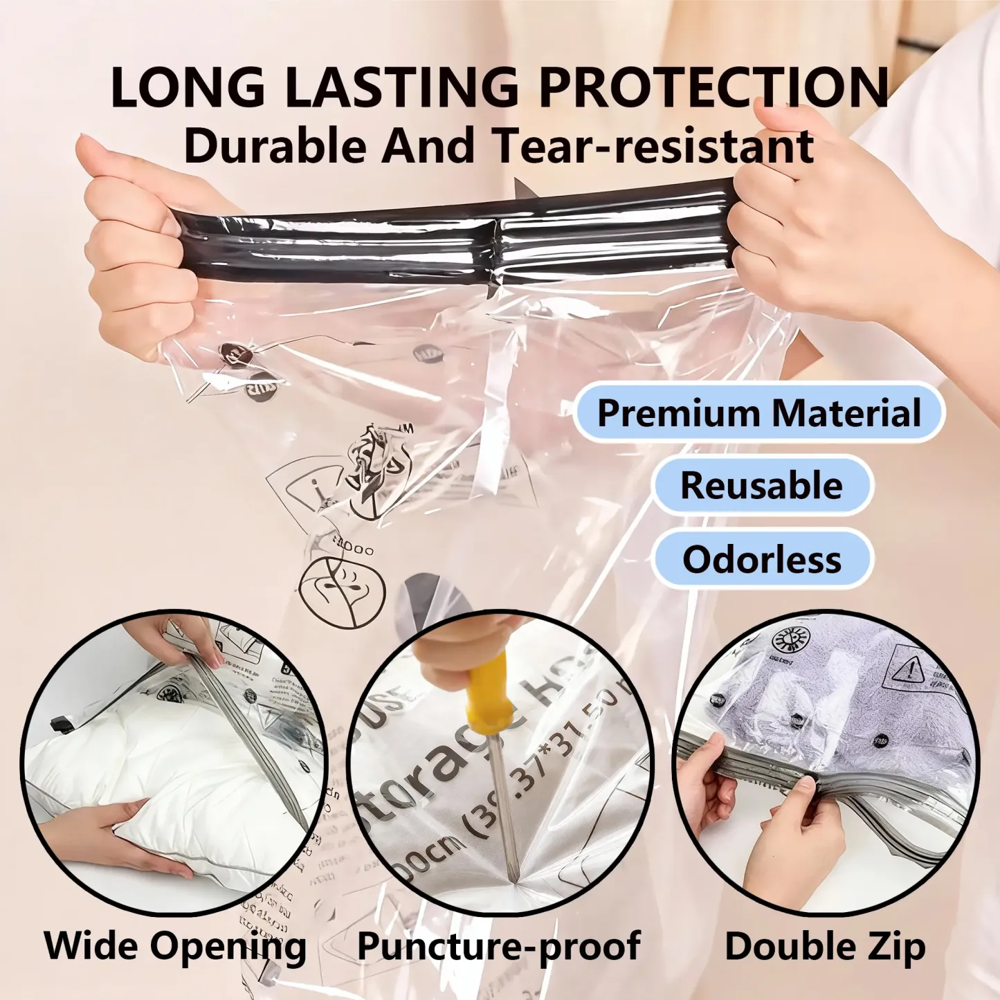 Set de bolsas de compresión al vacío para viaje, 15 piezas con bomba recargable USB, impermeables y reutilizables