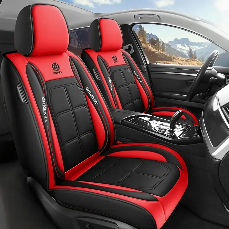 Fundas de Piel PU para Auto, Impermeables, Cobertura Completa para 5 Asientos, Ajuste Universal