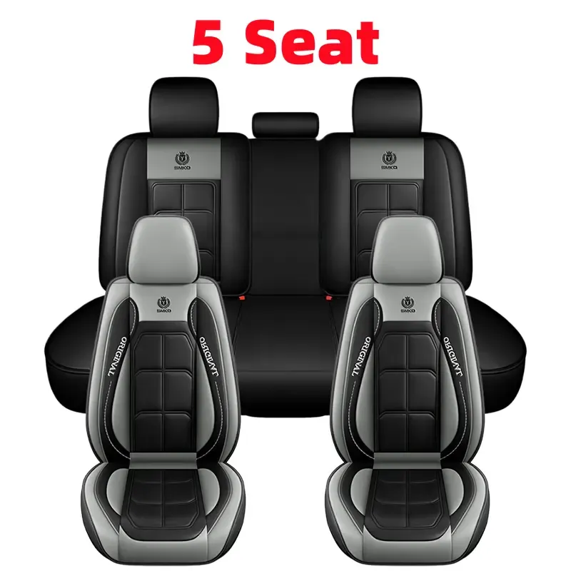 Fundas de Piel PU para Auto, Impermeables, Cobertura Completa para 5 Asientos, Ajuste Universal