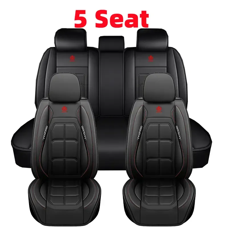 Fundas de Piel PU para Auto, Impermeables, Cobertura Completa para 5 Asientos, Ajuste Universal