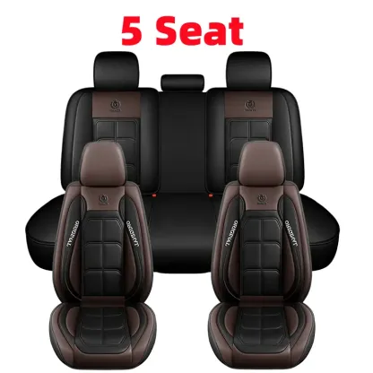 Fundas de Piel PU para Auto, Impermeables, Cobertura Completa para 5 Asientos, Ajuste Universal