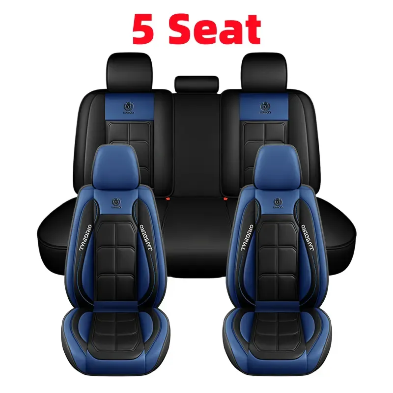 Fundas de Piel PU para Auto, Impermeables, Cobertura Completa para 5 Asientos, Ajuste Universal