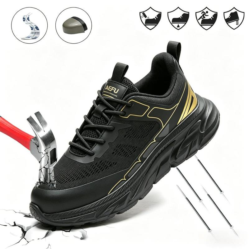 Zapatos de Seguridad con Punta de Acero para Hombre y Mujer, Ligeros y Transpirables, Antiperforación, Antigolpes, Suela EVA para Trabajo Industrial y Exterior