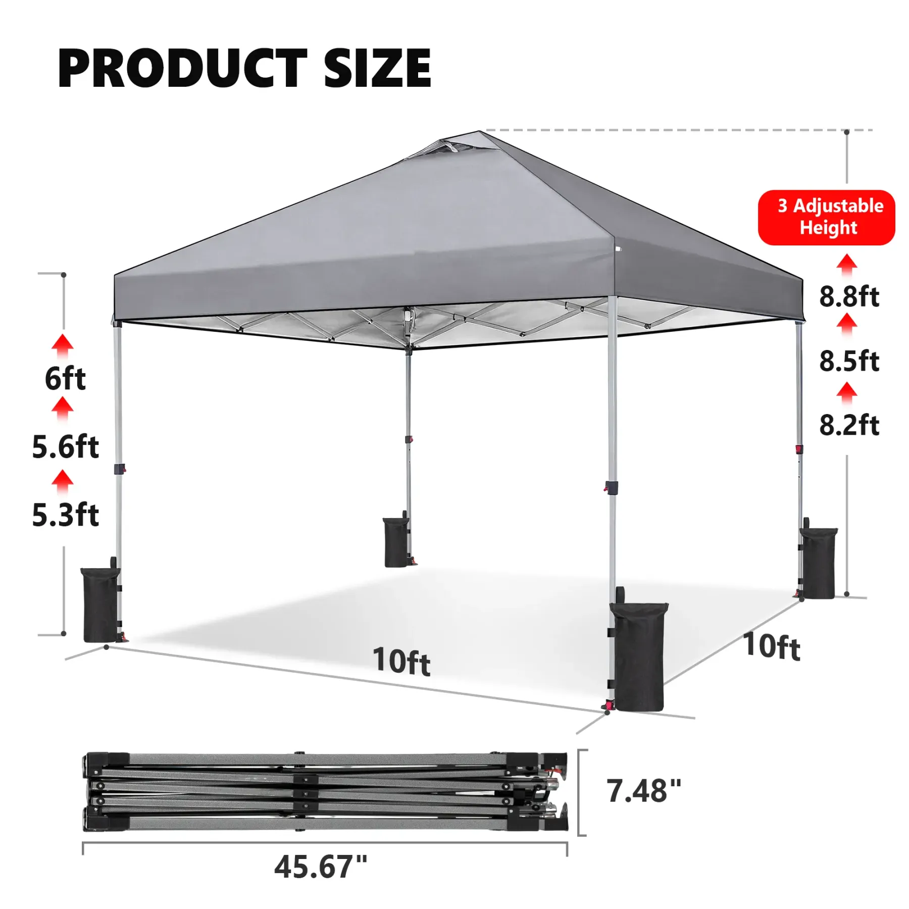 Carpa Instantánea 10x10 – Montaje Fácil, Techo Ventilado y Bolsa con Ruedas, Ideal para Exterior