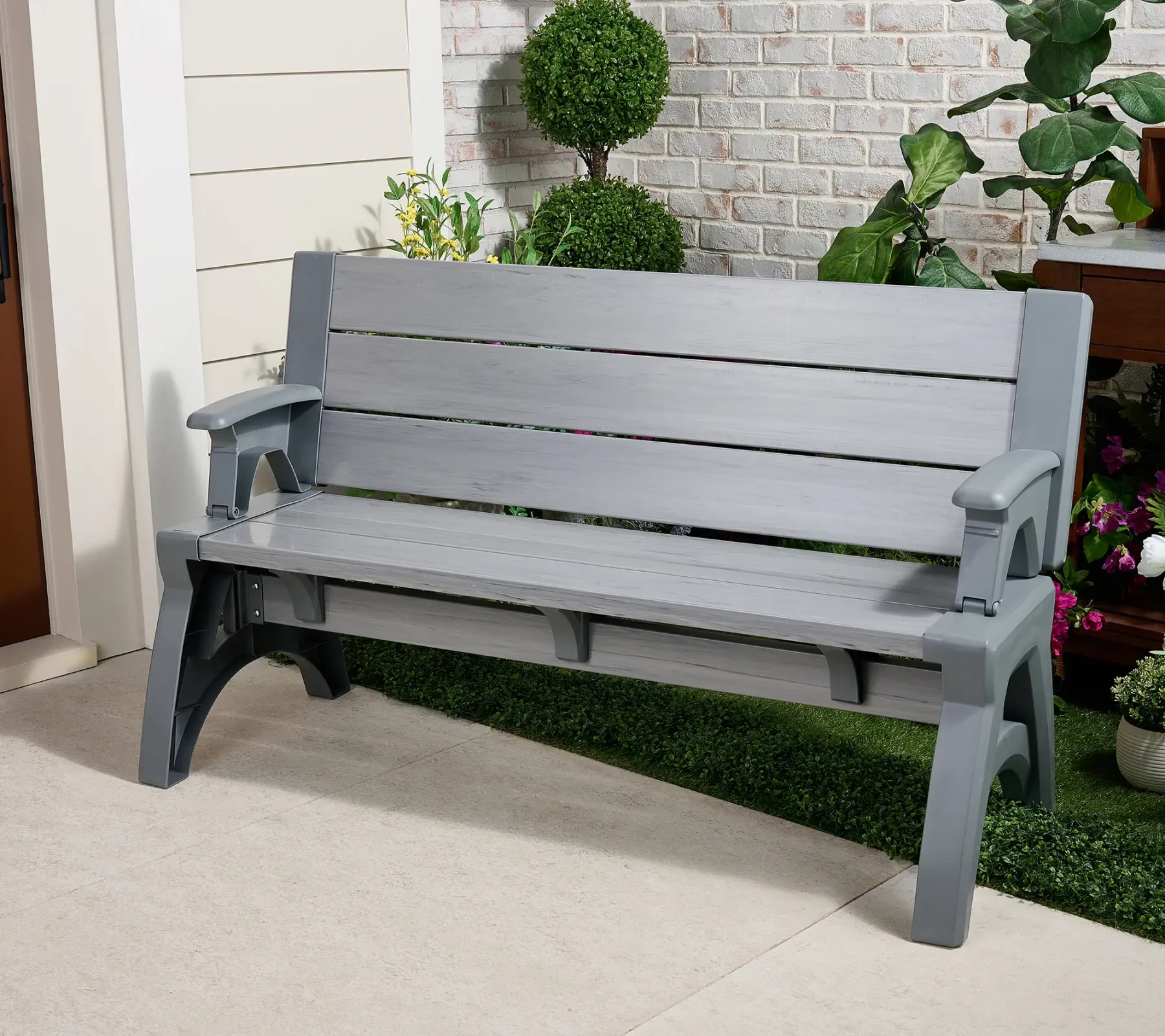 Banco Convertible Gen II XL – Serie Diseñador, de Banco a Mesa, Muebles Modernos para Patio y Exterior