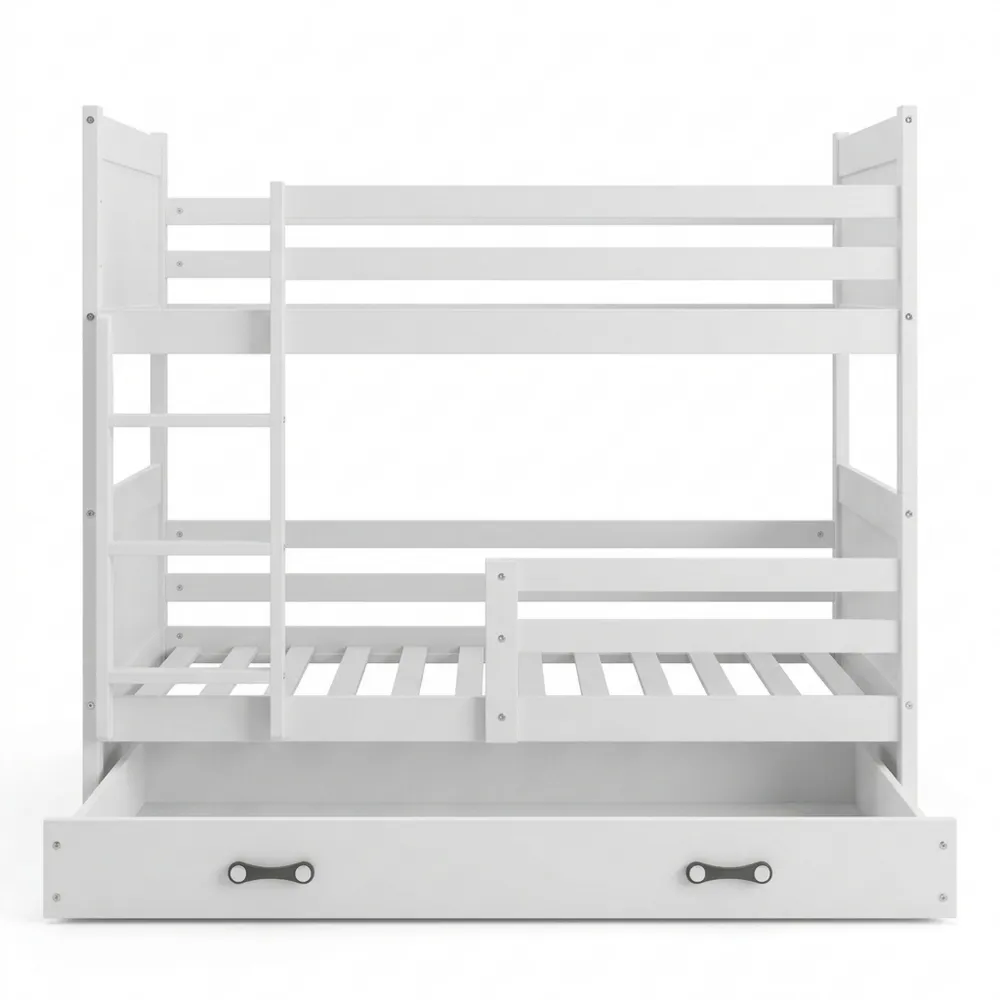 Platzsparendes Etagenbett für Kinder mit Schubladenbett