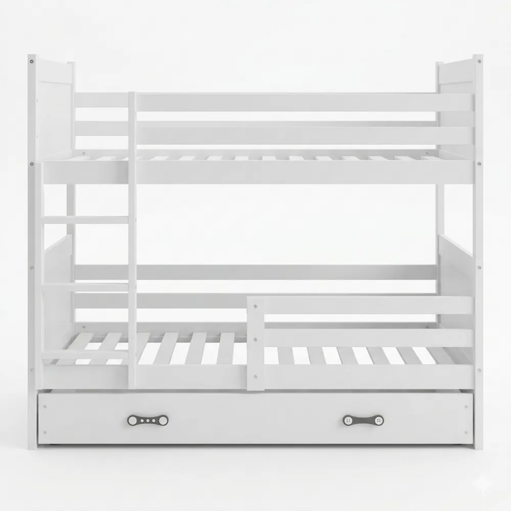 Platzsparendes Etagenbett aus Kiefernholz mit Sicherheitsausstattung